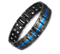 MagEnergy Magnetic Bracelets Men, Double Row Strength Magnets with Adjustment Tool & Jewelry Gift Box