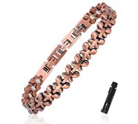MagEnergy Magnetic Copper Bracelet for Women, 99.99% Pure Solid Copper Bracelet with Neodymium Magnets, Adjustable Silver Finish Jewelry with Sizing Tool