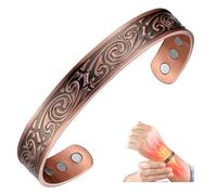 MagEnergy Mens Copper Bracelets, 99.9% Pure Copper Magnetic Bracelet with 6 Powerful Magnets, Copper Cuff Bangle with Jewelry Gift Box