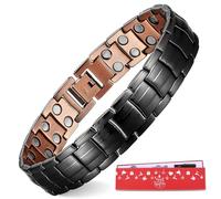 MagEnergy Mens Copper Magnetic Bracelets, 99.9% Pure Copper Bracelet with Double-Row Strength Magnets, Adjustable Jewelry with Sizing Tool, 9.0 inch, no gemstone