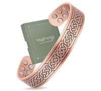 MagEnergy Men's Magnetic Copper Bracelet, 99.99% Pure Copper Cuff Bracelet with High Efficiency Neodymium Magnets, Healthy Jewelry Presnt, 18X Strength Mens Magnetic Copper Bracelets