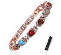 MagEnergy Pure Copper Bracelet for Women, Adjustable Magnetic Jewellery with More Designs, Elegant Daily Wear Gift (Heart Wire)