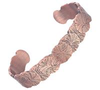 MagEnergy Women's Copper Bracelet Ginkgo Leaf 100% Solid Pure Copper Handmade Vintage Bracelet