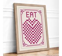 Magenta Appetite Pop Art Framed Wall Art Print A2 Oak
