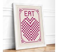 Magenta Appetite Pop Art Framed Wall Art Print A3 (42×29.7cm) White, Wall Decor for Living Room, Bedroom, Office & Home, Ready to Hang, Art Gift