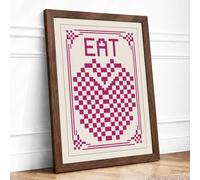Magenta Appetite Pop Art Framed Wall Art Print A3 Walnut