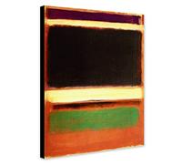 Magenta, Black, Green on Orange Abstract Art by Mark Rothko - Wrapped Framed Canvas Wall Art - Various Sizes (A2 [61cm x 41cm])