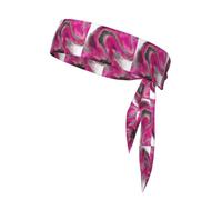 Magenta Black Grey Jewel Tone Fluid Art Swirl, Head Tie, Sports Headband Tie Back, Multi Sweatband for Men Women