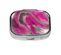 Magenta Black Grey Jewel Tone Fluid Art Swirl,Meta Pill Box 2 Compartment Medicine Case,Portable Organizer,Rectangle Meta Portable Organizer Pill Box 478 Compartment Medicine Case