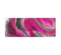 Magenta Black Grey Jewel Tone Fluid Art Swirl,Mouse Pad Large Desk Pad Computer Keyboard Mouse Mat With Non Slip Rubber Base 30 x 80 cm