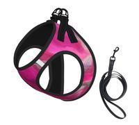Magenta Black Grey Jewel Tone Fluid Art Swirl,Pet Harness,Adjustable Reflective Dog Harness,Pet Leash Vest,S