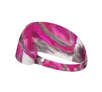 Magenta Black Grey Jewel Tone Fluid Art Swirl,Sports Sweatband for Unisex Multi Headband Elastic Exercise Hairband
