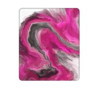 Magenta Black Grey Jewel Tone Fluid Art Swirl Square Mouse Pad Sewn Edge Design 10&12in