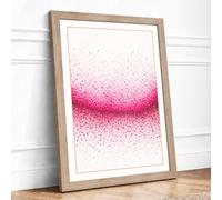 Magenta Drift Abstract Framed Wall Art Print A4 (29.7×21cm) Oak, Wall Decor for Living Room, Bedroom, Office & Home, Ready to Hang, Art Gift