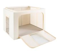 Magenta Magpie Large Capacity 66-Litre Storage Box with Rigid Metal Frame, Stackable Design, Two Zipped Openings, Natural Beige Finish