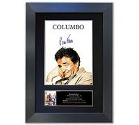 Magenta Manage COLUMBO Peter Falk Signed Reproduction Autograph Mounted Photo BLACK FRAME Print A4#312