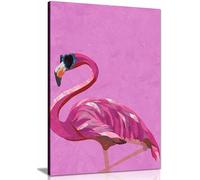 Magenta Metallic Flamingo Framed Canvas Print, Pictures for Home Walls, Bedroom, Living Room & Bathroom Decor 91x61cm (36x24in)