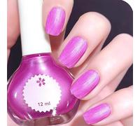 Magenta Shimmer Nail Polish 12ml - Glitter Gel & Varnish with Sparkle Pearlescent Shine for Manicure and Nail Art, Gift Set for Women, Long Lasting Metallic Pink Paint for Parties and Special