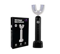 Magentak Ultrasonic U Shaped Toothbrush for Adults, Electric Toothbrush for 360-degree Cleaning with Wireless Charging, Waterproof IPX7, 3 Modes for Teeth Whitening(Black)