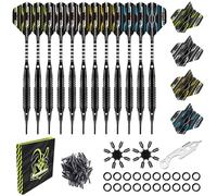 MageRabbit Darts Plastic Tip 12pcs 18g with 16pcs Flight -Soft Tips Darts with 50 Extra Dart Tip 16 Flight Protectors and 1pcs Wrench for Electronic Dart Board