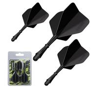 MageRabbit Moulded Dart Flights And Dart Stem Professional Dart Accessories Pack Of 3 Dart Flight And Shafts 3Color (black)