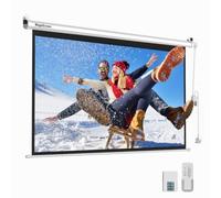 MageScreen 100" 16:9 Motorized Projector Screen with Dual-Side Power Inlet | Electric Automatic Pull Down Projector Screen with remote, Wall & Ceiling Mount 4K HD 3D Movie Screen for Indoor Home
