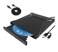 Magesh External Blu-ray Drive, BD Blu-Ray Drive Burner with USB 3.0 Type-C Portable Blu-ray Drive, Portable 3D CDDVD Burner, Optical Blu-ray Drive for Laptop PC Desktop Windows 10 11