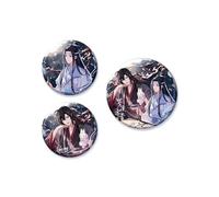 "Magesoshi" Luo Fuyu Snow Series Character Wei Muenvy & Indigo Forgettable Night Snow Can Badge Set of 3 Anime Peripheral Official Goods