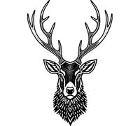 'Magestic Stag Head' Rubber Stamp - Unmounted Design for Crafting & Scrapbooking, A8 (RS00051974)
