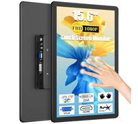MAGEX - 15.6" Touch Screen Monitor, HDMI, VGA, DVI, FHD, 1080p, IPS Rp Pi, 10 Point Touch Screen with Remote Control, VESA Speakers, Touch Screen for PC, Pi