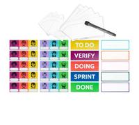 Magflex Lite Kanban Magnets Set - Includes Header & Task Cards, Characters, Magnetic Pen & Scrumboard Magnets