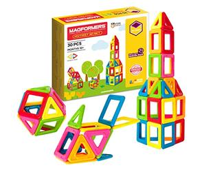 Magformers My First 30-piece Magnetic Construction Set In Bright Solid Colours. Helps With Maths Learning And Makes Fun 3D Models, Multicolor, 24 x 6 x 28