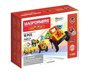 MAGFORMERS Wow Plus 707020 Magnetic Building Blocks Set, 18 Pieces, Magnetic Toy for Children, Gift Years, Boys, Girls, Building Blocks