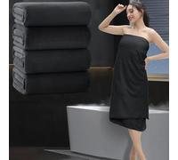 MAGGEA 4 Piece Bath Towel Set Black Plush Bath Sheet 700 GSM Oversized Thick Bath Shower Towels 35x70-Extra Soft Cozy-Absorbent-Quick Dry-Multi-Purpose Hotel Luxury Large Microfiber Bathroom Towels