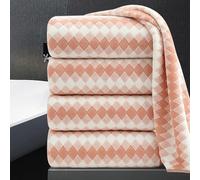 MAGGEA 4 Piece Extra Large Bath Towel Set Oversized Bath Sheet 35"x70" Bathroom Towel Set Soft Highly Absorbent & Quick Dry Premium Bath Towel for Bathroom 600GSM Shower Towel Spa Gym Hotel,Peach