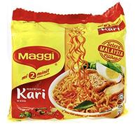 Maggi Nestle Malaysia 2 Minute Instant Curry Flavour Masala Noodles 5 Packs x 79g Kari Spicy Pedas Mee Chili Soup Malaysia Halal Food Snacks