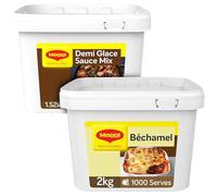 MAGGI Professional Béchamel Sauce Mix 2kg & Demi Glace Sauce Mix 1.52kg Bundle - Catering Pack for Professional Kitchens, Rich and Consistent Sauces