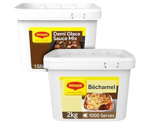 MAGGI Professional Béchamel Sauce Mix 2kg & Demi Glace Sauce Mix 1.52kg Bundle - Catering Pack for Professional Kitchens, Rich and Consistent Sauces