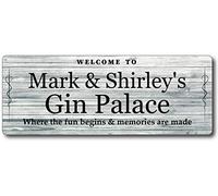 Maggie-mais Personalised Bar Sign Metal Gin Palace Plaque Gifts, Bar, Kitchen,