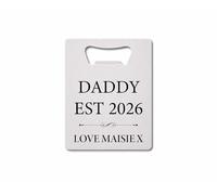Maggie-mais Personalised Daddy Established Bottle Opener Gift for Dad Fathers Day 70x50mm
