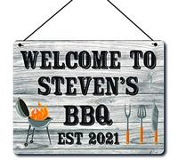 Maggie-mais Personalised Home BBQ Sign Metal Plaque Gifts, Bar, Garden, A5 SIZE 20CM X 15CM