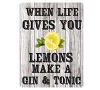 Maggie-mais When Life Gives You Lemons Put A Gin In It Metal Sign Plaque Gifts, Bar, Kitchen,
