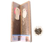 Maggie & Me Cat Scratcher Board - Cardboard Catnip Scratch Pad for Indoor Cats | Cat Scratch Furniture Protector | Cat Essentials | Cat Beds & Furniture | Scratch Post (Medium, Fish)