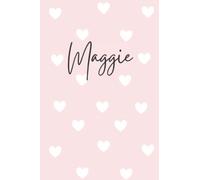 Maggie Notebook: Pink Maggie Notebook, Heart Design Personalized Pink Pattern Lined Journal, Maggie Name Diary