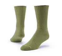 Maggie's Organic Cotton Crew Socks - 1 Pair Unisex, Olive, Medium