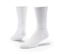 Maggie's Organics Cotton Crew Socks - Vented Top, Keeps Feet Cool and Dry - 1 Pair Unisex, White, Large