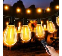 MAGGIFT 45M/150FT Outdoor Lights Mains Powered with Remote/Timer/3 Modes - Garden Festoon Plug in String Lights with 75+3 S11 LED Bulbs, Waterproof Hanging Patio Lighting for Fence Cafe Bistro Yard