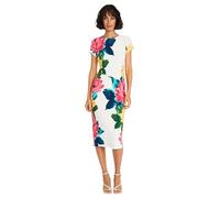 Maggy London Women's Midnight Rose Printed Long Sleeve Midi Sheath Dress