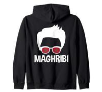 Maghribi Patriotic Morocco Boy Silhouette Moroccan Man Zip Hoodie