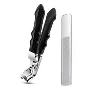 Maghrozi Clipmaster Pro Nail Clippers, Outfany Clipmaster Pro, Angled Head Nail Clippers for Seniors - Ergonomic Toenail Clipper for Thick Nails (Black-A 1pc)